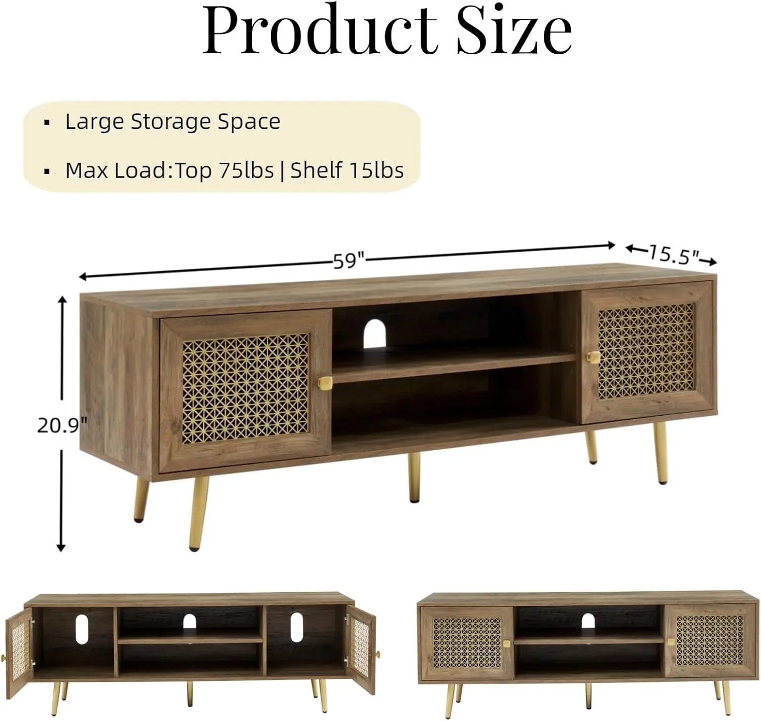 Modern TV Stand for Living Room, Entertainment Center for TVs up to 65