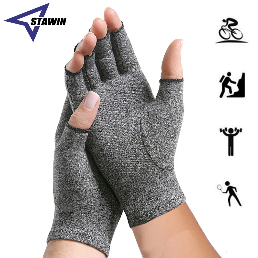 1 Pair Sports Compression Arthritis Gloves Wrist Support Cotton Joint Pain Relief Hand Brace Women and Men Gym Therapy Wristband