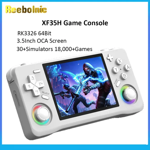 Imagen 1 del producto Consola de juegos Reebolnic XF35H pantalla OCA de 3,5 pulgadas RK3326 30 + simuladores 18000 + juegos consola de juegos portátil WiFi 4000mAh