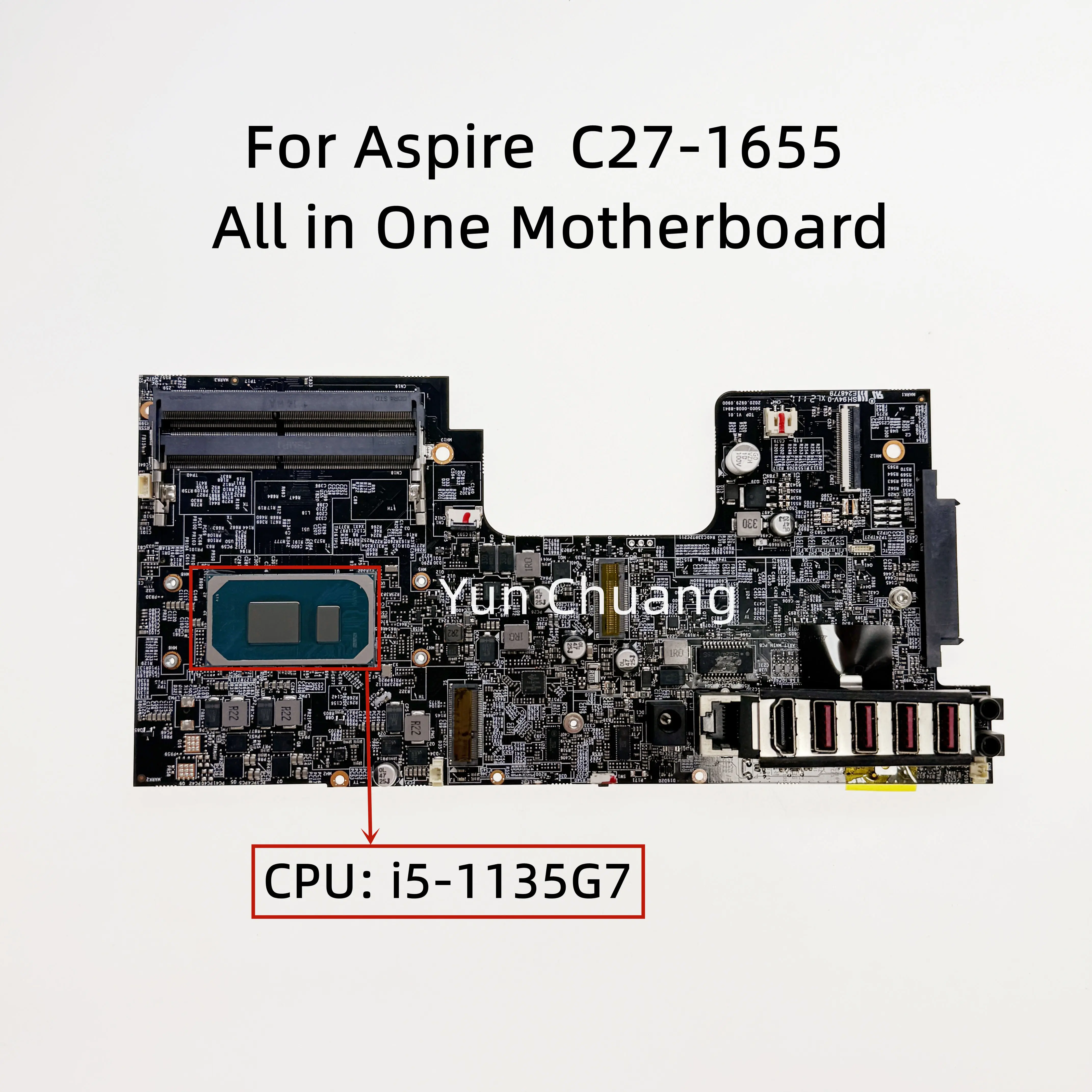 Placa base principal AX1T para Acer Aspire C27-1655, placa base todo en uno con CPU Core i5-1135G7, placa base DDR4, 100% probada y en funcionamiento