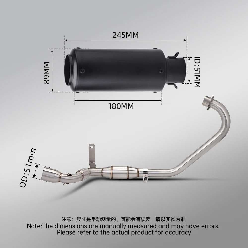 Front Header Tail Pipe Slip On Exhaust Mod Parts For CB190R CBF190R CB190TR CBF190TR Motorcycle 2019-2026