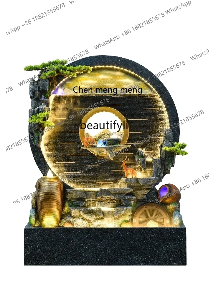 X  Artificial Mountain and Fountain  Water Curtain Wall  Courtyard Decoration Circulating Water Landscape Furnishing Articles