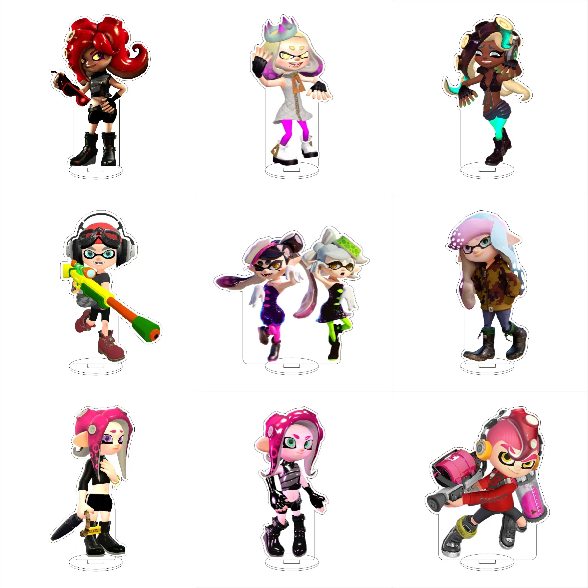 16CM Anime Splatoon Figure Stand Model Dried fish Cute Desk Decor Standing Sign Gifts