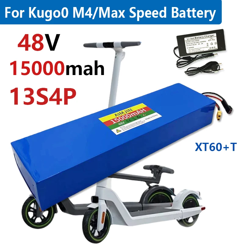 For Kugoo M4/M4Pro/MaxSpeed 15000mAh battery pack electric scooter 13S4P 48V 18650 battery pack built in BMS