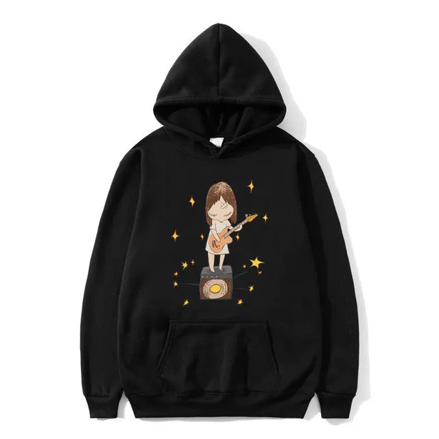 Yoshitomo Nara Guitar Gurl Print Hoodie Men Women Fashion Oversized Hooded Tracksuit Unisex Cartoon Fleece Long Sleeve Hoodies