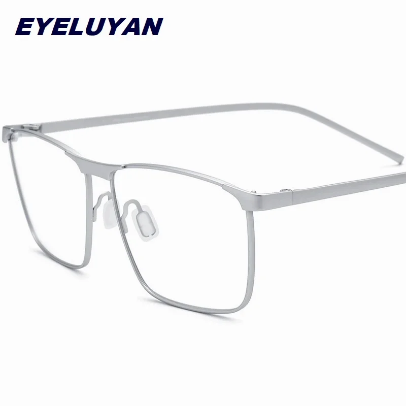 

EYELUYAN Pure Titanium Square Eyeglass Frame for Men Fashion Male Optical Glasses Prescription Spectacle Frame 18526