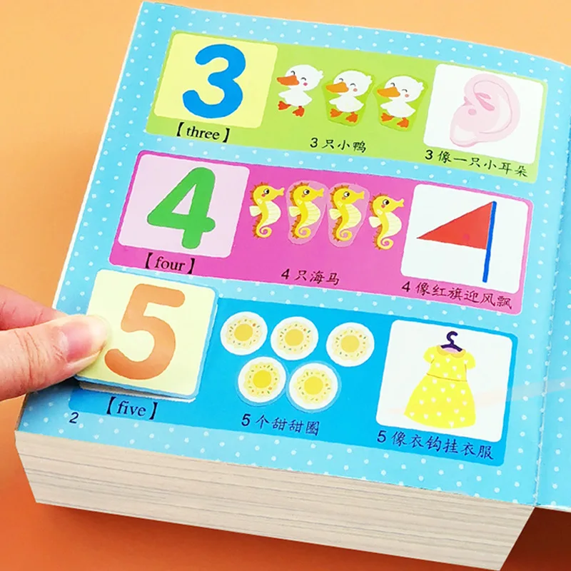 Children's Concentration Sticker Book, Cartoon Sticker for 2-5 Year Old Babies, Puzzle Toy Sticker Book