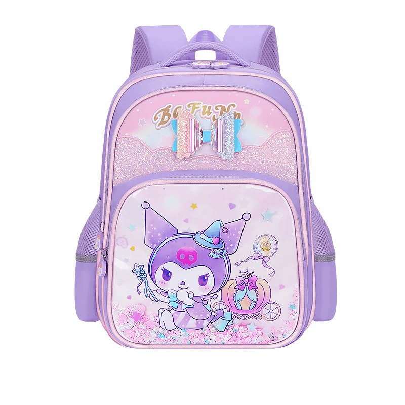 Large Capacity & Durable Kuromi School Bag, Cinnamoroll Girls Anime Backpack, Multiple Pockets, Travel Outdoor Casual Bag