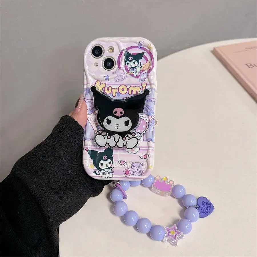 Sanrio casing braket gelang Hello Kitty, PENUTUP UNTUK OPPO Reno 12F 11 11F 5G 8 11 12 Pro 8T A58 A78 A79 A98 5G Reno 7 4G 5 6 Lite