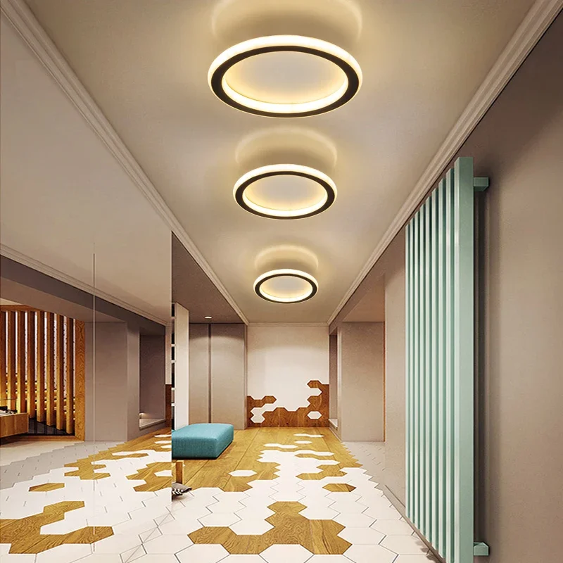 

Nordic Circular LED Ceiling Light Install Kitchen Square Lamp for Home Interior Creative Walkway Lighting Design