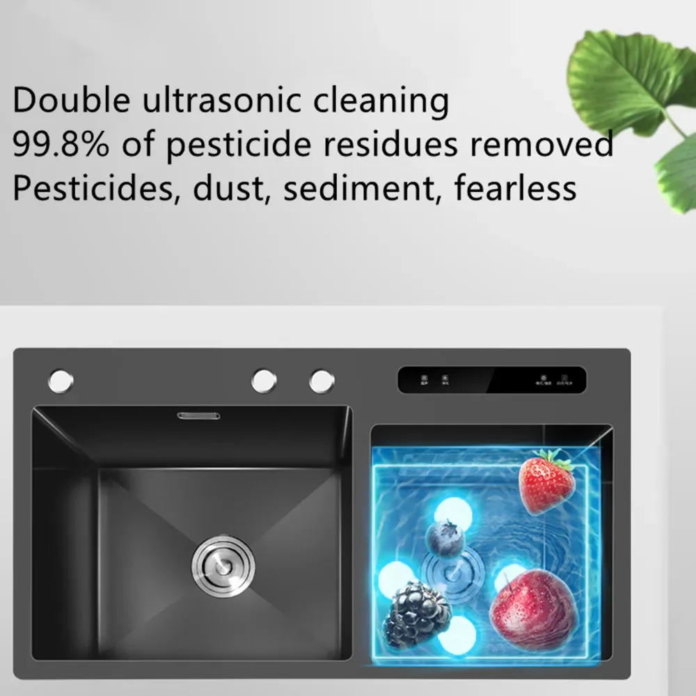 Ultrasonic Smart Sink Multifunctional Table Board Kitchen Sink Stainless Steel Wash Basin Sink Smart Fruit and Vegetable Washer