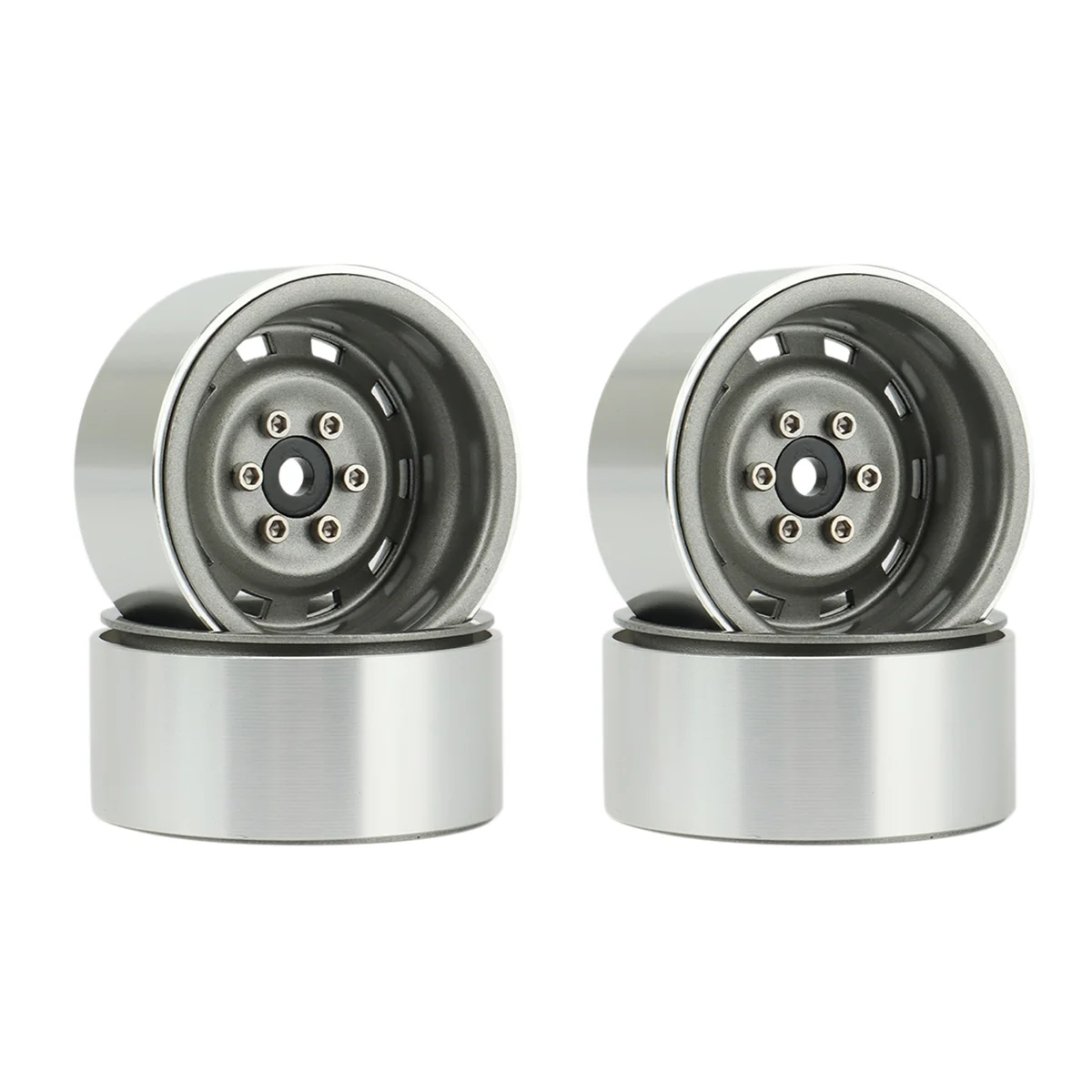 

4PCS 1.9Inch Metal Beadlock Wheel Hub Rim for 1/10 RC Crawler Car Titanium