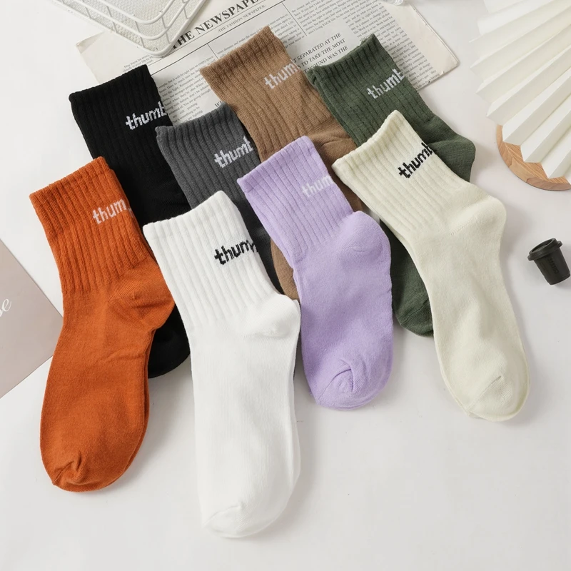 

Men's Cotton Letter Fashion Funny Socks Breathable Sports Casual Middle Tube Socks