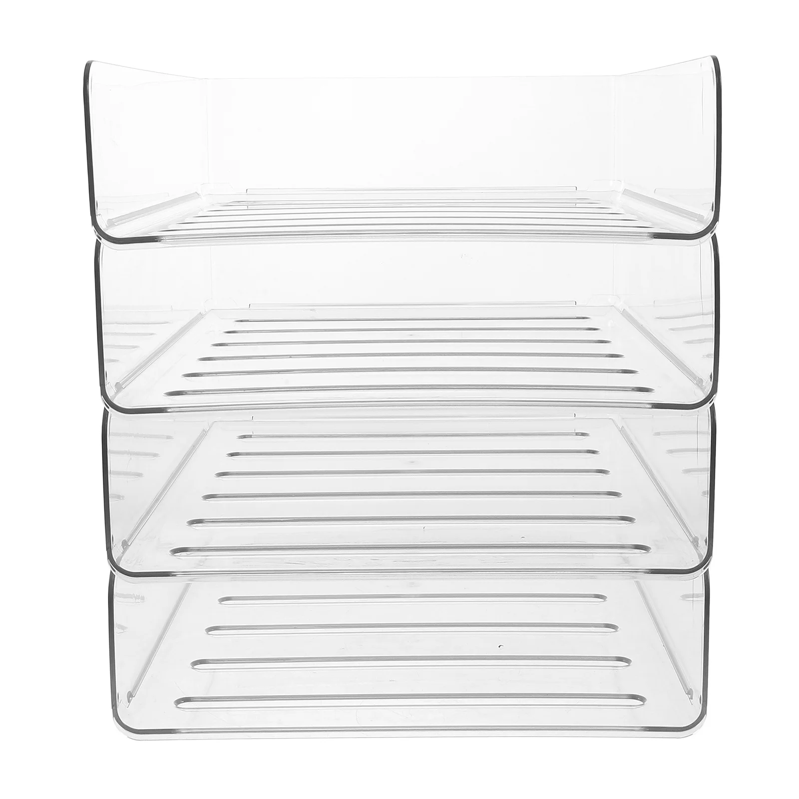 

4 Pcs Desk Organizer Clear Stackable Paper Tray File Certificate Dispenser Plastic Trays Letter Office