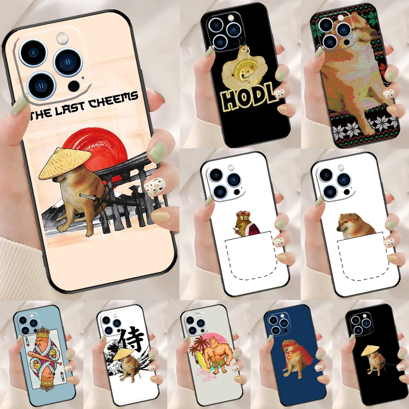 Cheems Doge Case For iPhone 15 14 XR X XS Max Plus SE2 11 12 13 16 Pro Max Cell Phone Cover Casing Coque