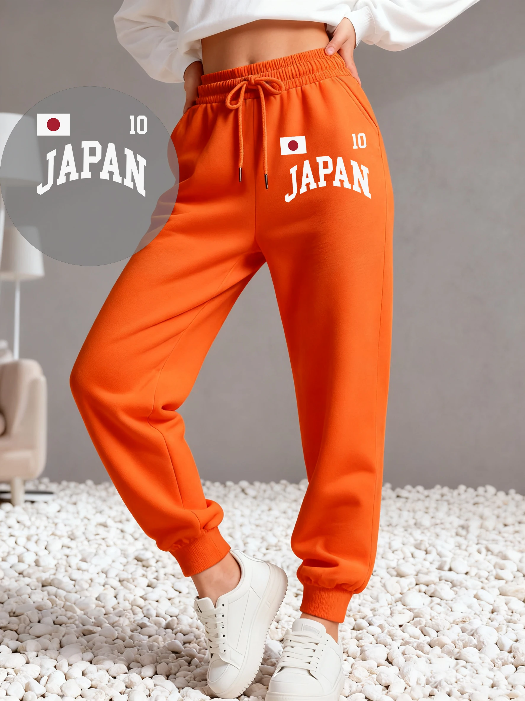 日本都市番号 10 プリント女性スウェットパンツ快適なヒップホップ女性スポーツパンツポケット暖かいジョギングパンツフリースファッションパンツ