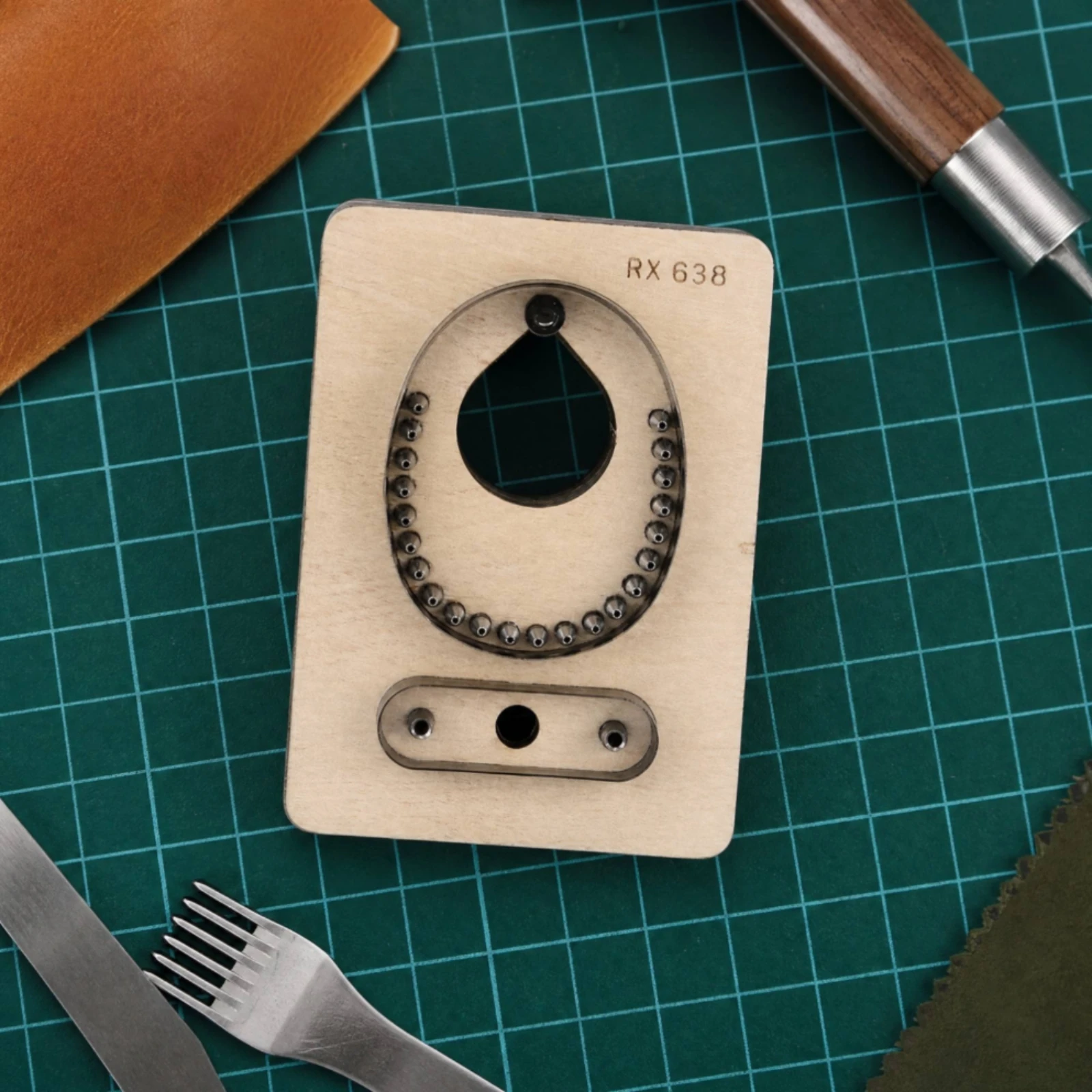 Cutting Tool Repeatable Teardrop Leather Cutting Die with Punches Teardrop Hollow Punch Set for Leathercrafters