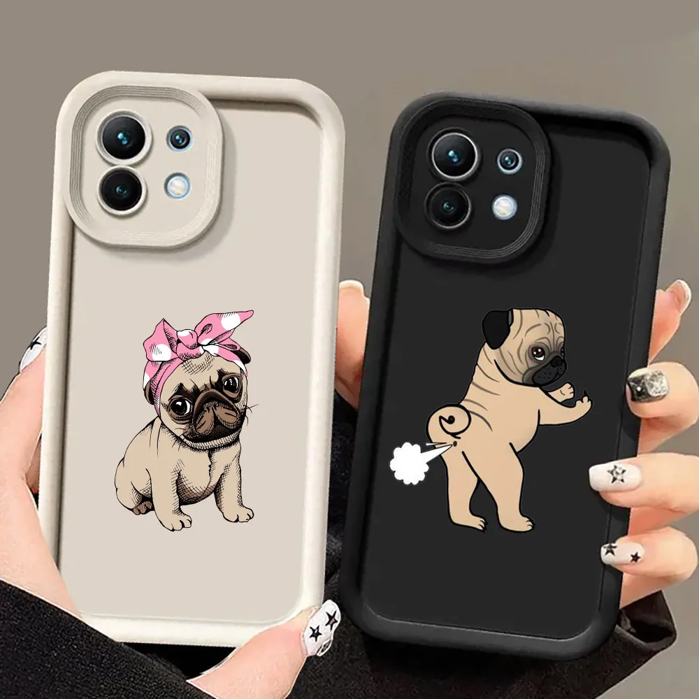 Cute Pug Dog Phone Case For Xiaomi 14T 14 13T Pro 12 13 11 Lite POCO F3 F5 X3 X5 X6 M5s M6 Pro Soft Cover French Bulldog Animal Cute Pug Dog Phone Case For Xiaomi 14T 14 13T Pro 12 13 11 Lite POCO F3 F5 X3 X5 X6 M5s M6 Pro Soft Cover French Bulldog Animal