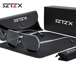 SZTZX New Fashion Aluminum Polarized Sunglasses Men Women Anti-Glare Driving Shade Sun Glasses Anti-UV Square Casual Eyewear
