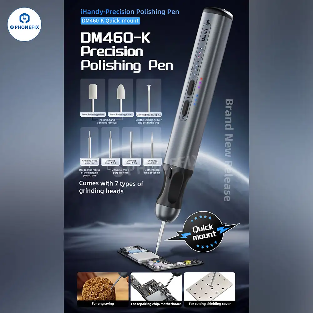 QIANLI DM460-K MaAnt D2 D1 Smart Wireless Mini Drill Electric Carving Pen for Phone CPU NAND Grinding Face Lattice Polishing