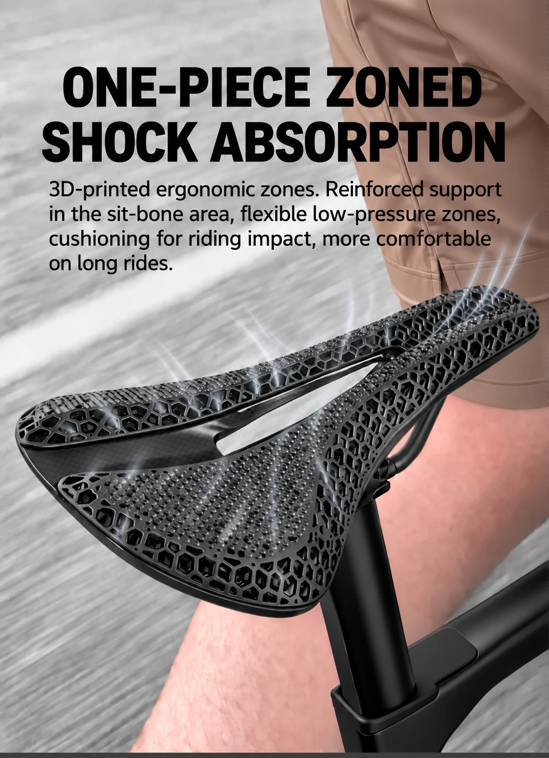 VXM Rennrad 3D-gedruckter Hohlkissen-Sattel aus ultraleichtem Carbonfaser-Mountainbike-Klappmaterial mit Satteltasche – Detail 6