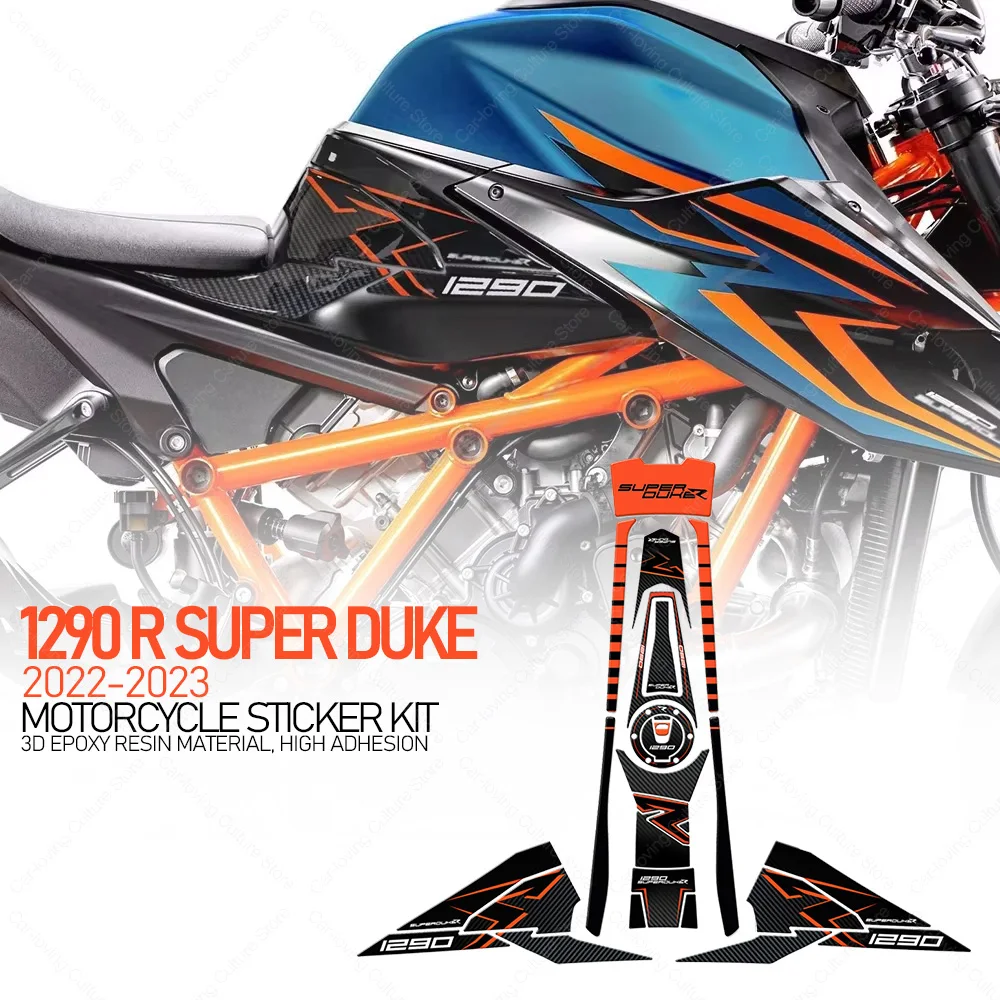 For 1290 R Super Duke 2022-2023 Motorcycle Waterproof Protection Sticker Tank Pad Stickers Kit 3D Epoxy Resin Protective Sticker