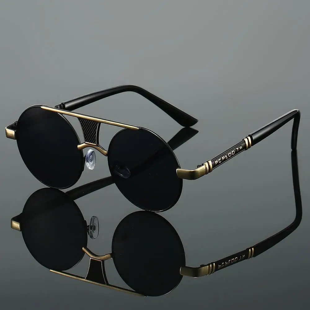 Trendy Vintage Round Sunglasses Double Bridge Luxury Design Decor Sun Glasses Casual Retro UV400 Eyewear for Women & Men