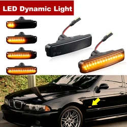 2Pcs OEM# BM2570108 LED Side Marker Lights Smoked Lens for BMW 5 Series E39 525i 528i 530i 540i M5 1995-2003 Turn Signal Light