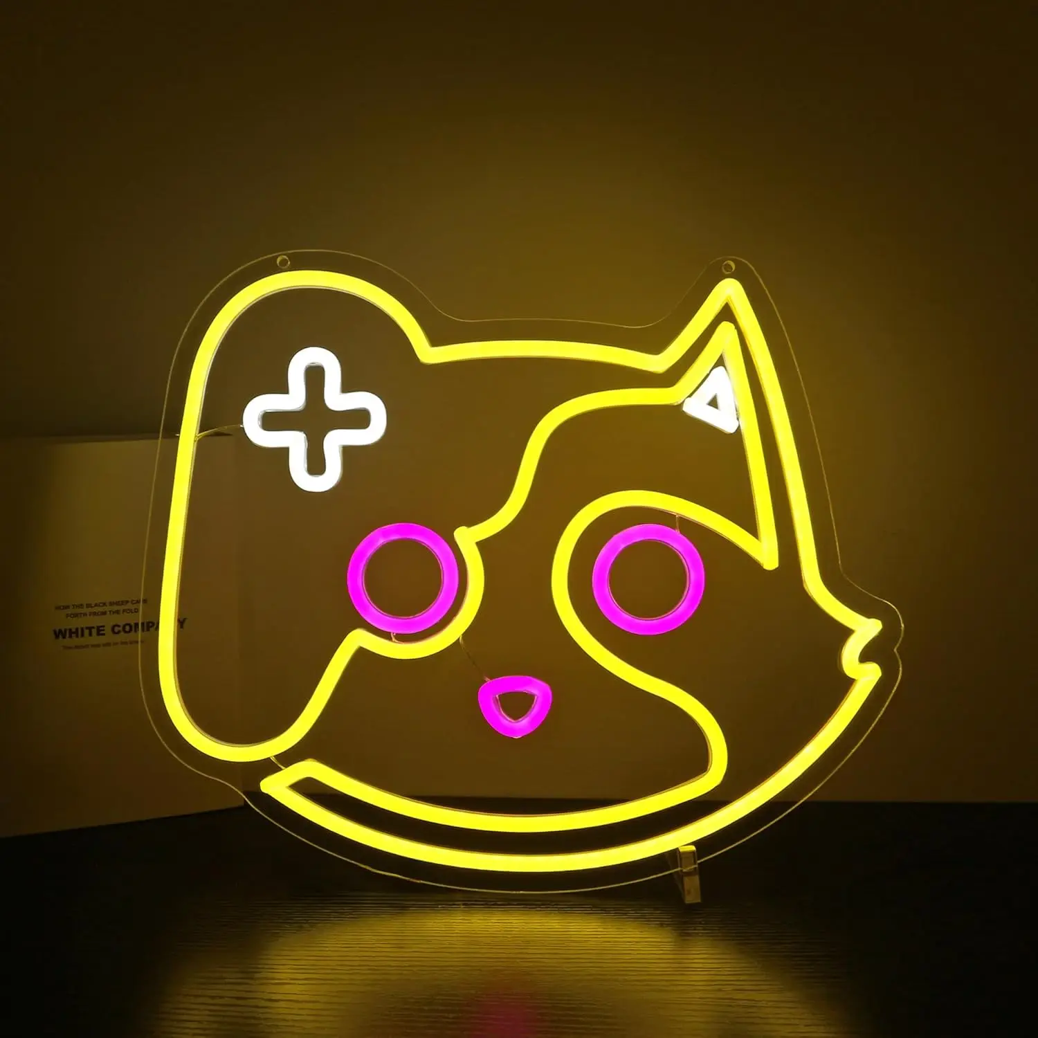 猫型ゲームコントローラーネオンライト、ティーン向けギフト、usb調光式ネオンサインled、ゲームルーム、子供部屋、男の子の隠れ家、ゲーマーゾーンの壁飾り