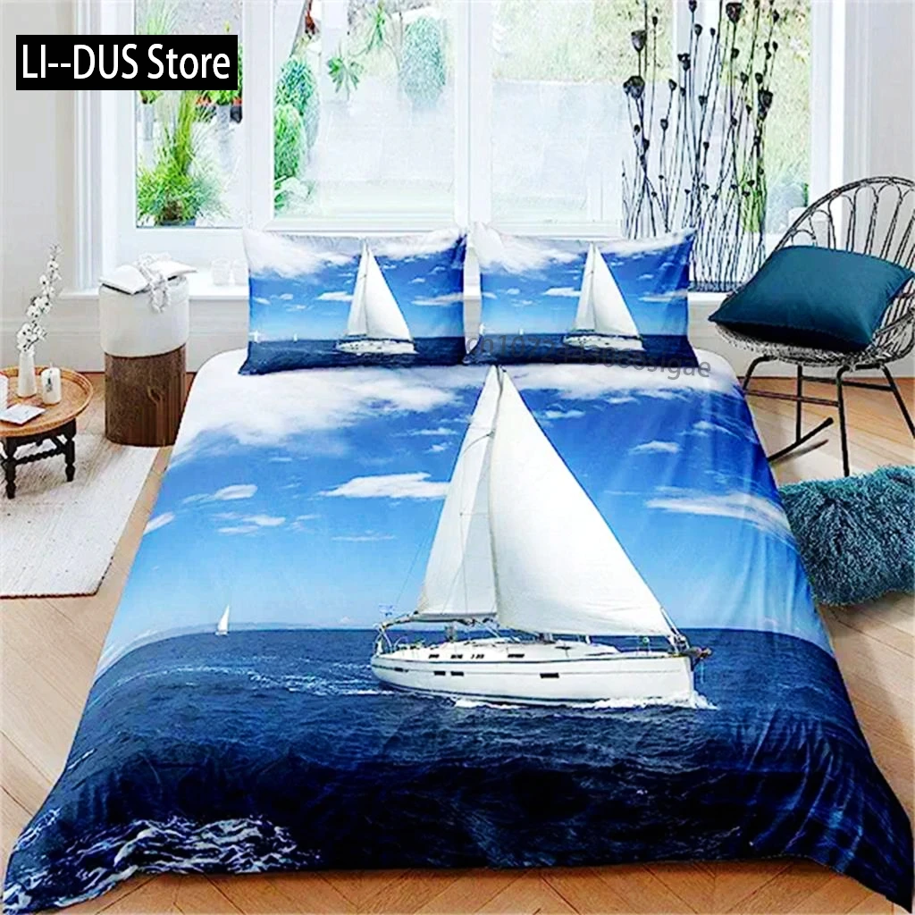 

Blue Ocean Duvet Cover Waves Bedding Set Hawaiian Tripocal Sea Wave Sea Beach Bedding Comforter Cover Microfiber For Women Men
