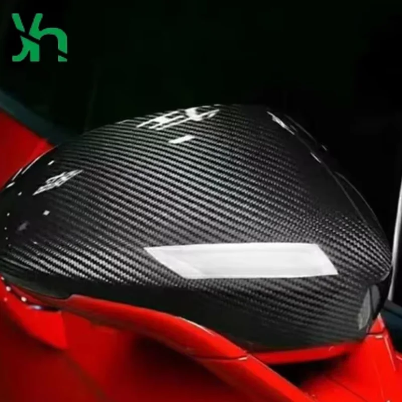 لبورشه بوكستر كايمان 718 982 2016-2023 ألياف الكربون سيارة غطاء مرآة جانبية استبدال غطاء مرآة الرؤية الخلفية