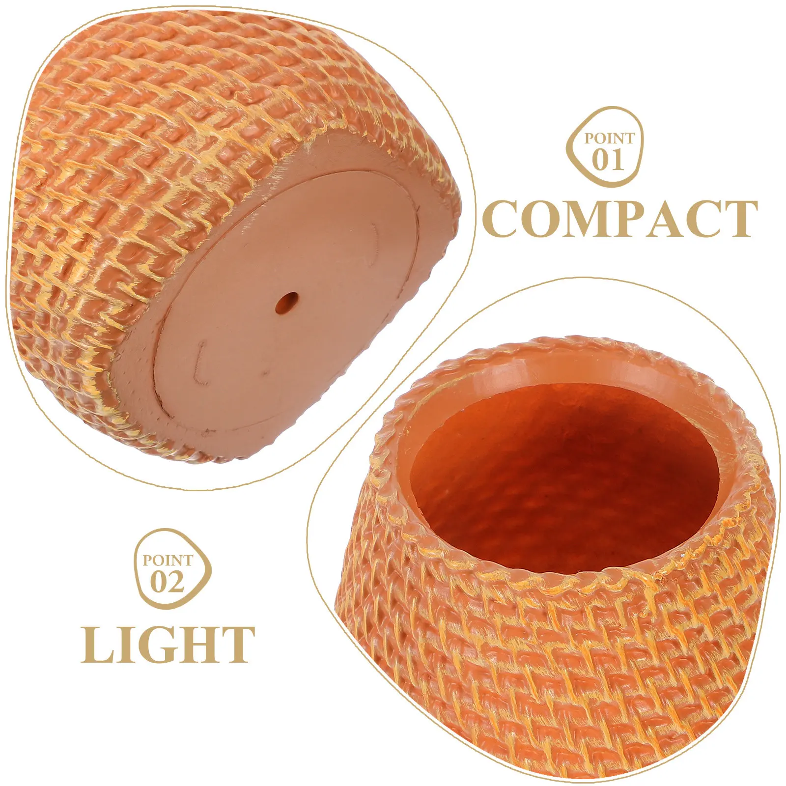 Multi Functional Simulation Rattan Pen Holder Small Desktop Basket Flower Vase Makeup Brush Holder Pencil Pot Plastic