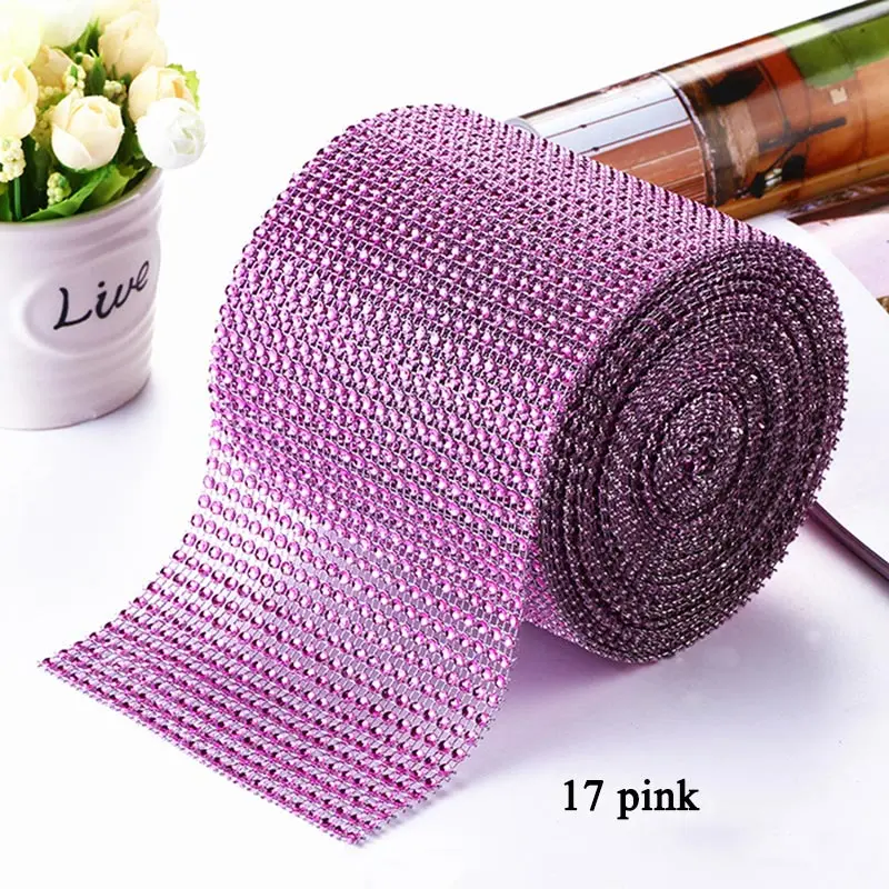 10yards/Roll 24Rows Rhinestone Mesh Trimming rhinestones Cup Chain Rhinestone Ribbon for DIY Party Wedding Decoration