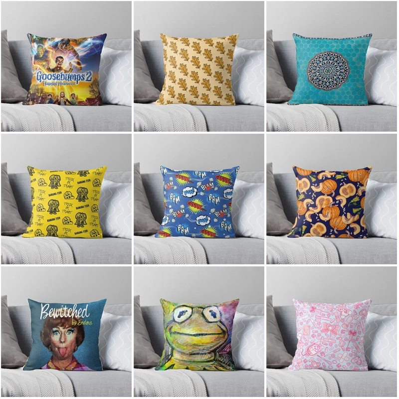 Decorative Home pillow case Cushion covers autumn Modern Living Room sofa halloween pumpkin 45*45 50*50 60*60 40*40 fear funny
