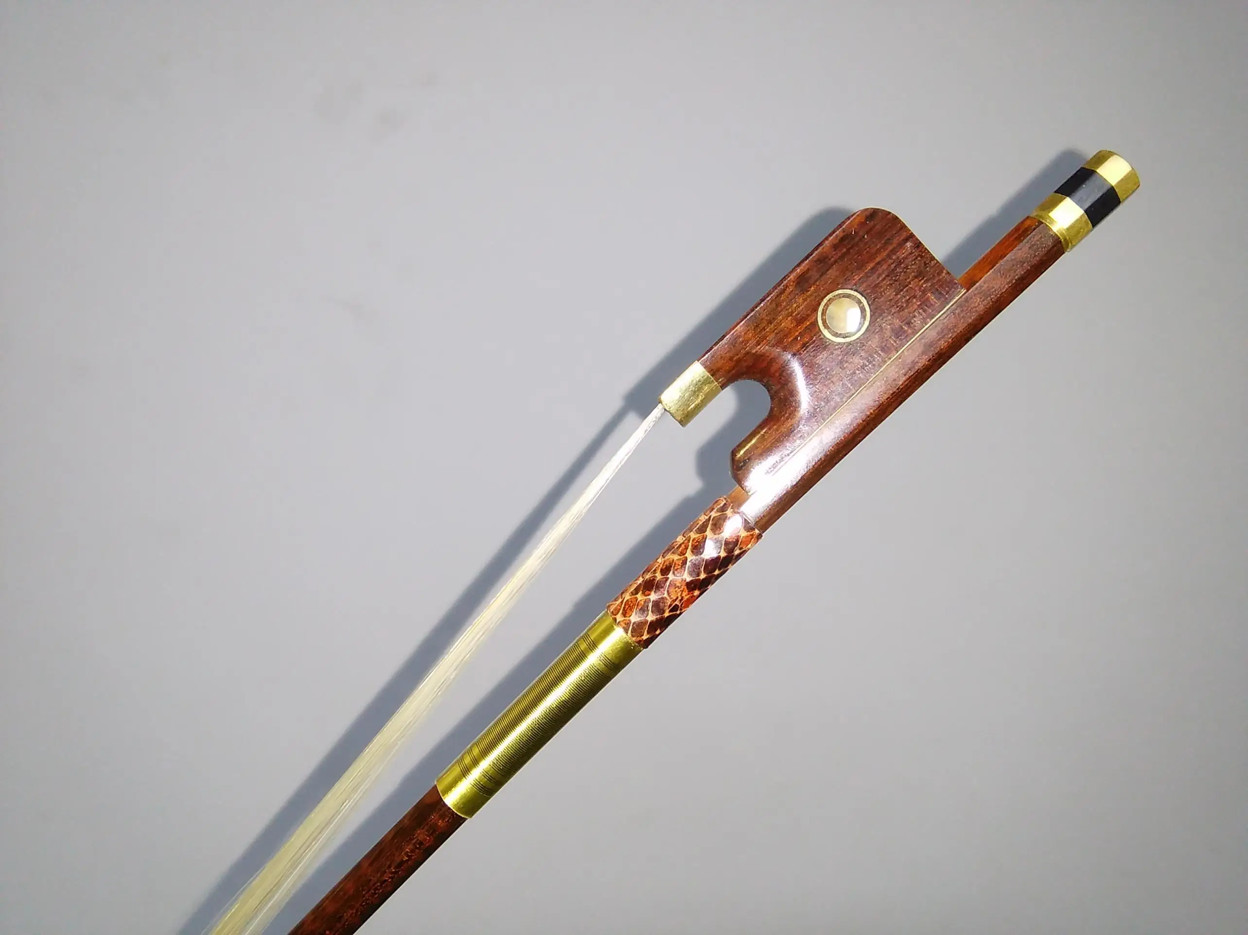 1PC Cello Bow with Snake Wood Frog 4/4 Cello Bow and Frog White Bow Hair