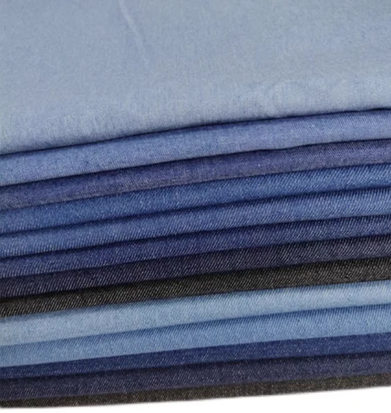 Stretch Pure Cotton Denim Fabric By The Meter for Skirts Coats Sewing Fashion Plain Thick Thin Style Jeans Cloth Breathable Blue