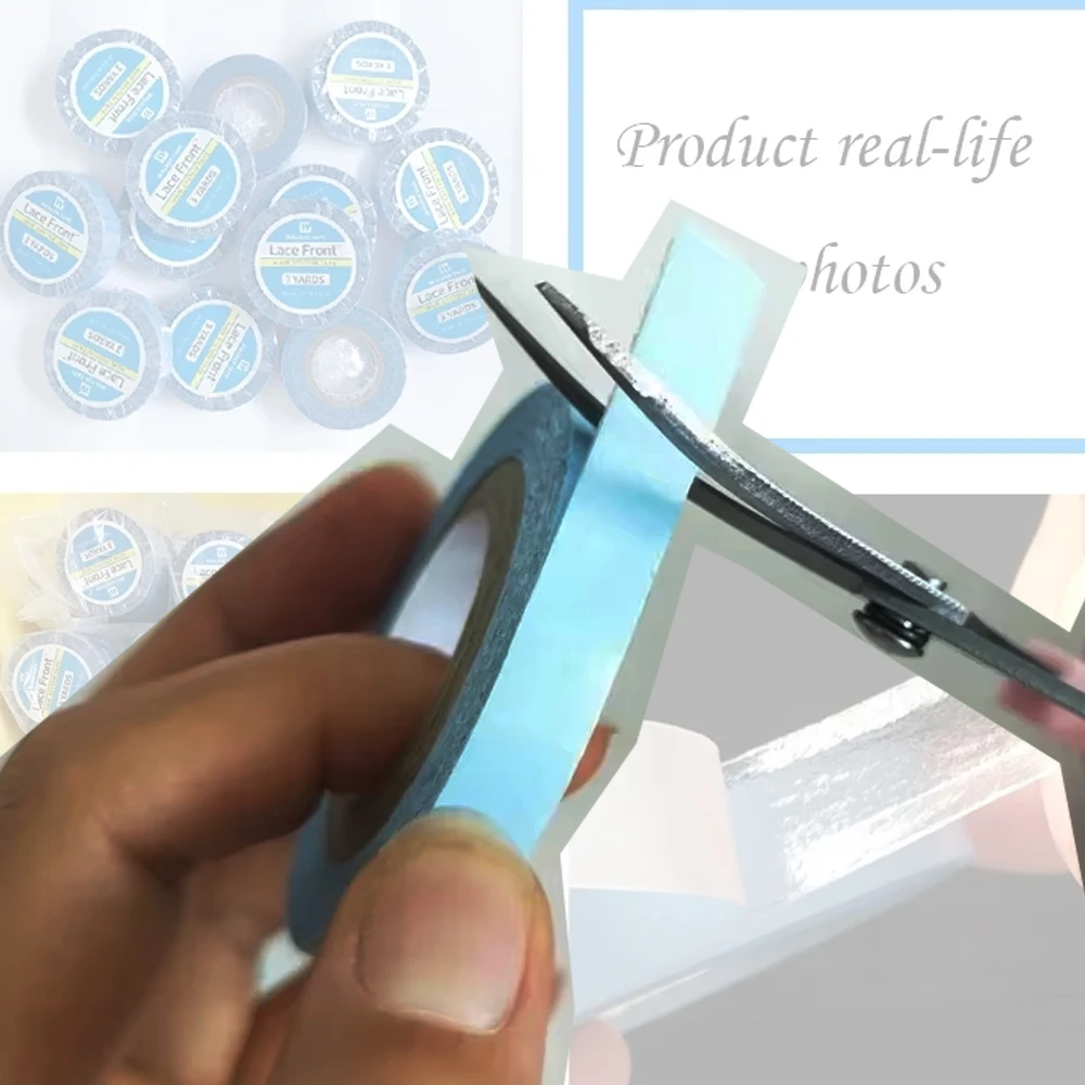 

2 рулона 0,8 см * 3 ярда, синяя лента для супер волос, двухсторонняя клейкая лента для наращивания волос/кружевного парика/парика