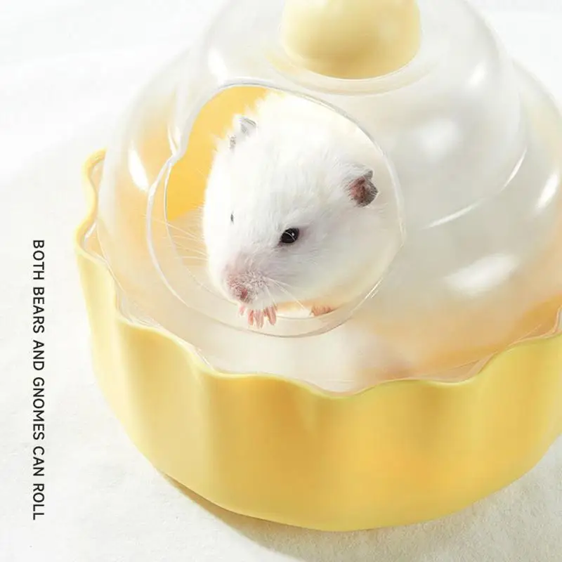 Hamster Sand Box Cake Shaped Small Animal Habitat Décor Spill Proof Transparent Stable Hamster Litter Box For Lemming Mice