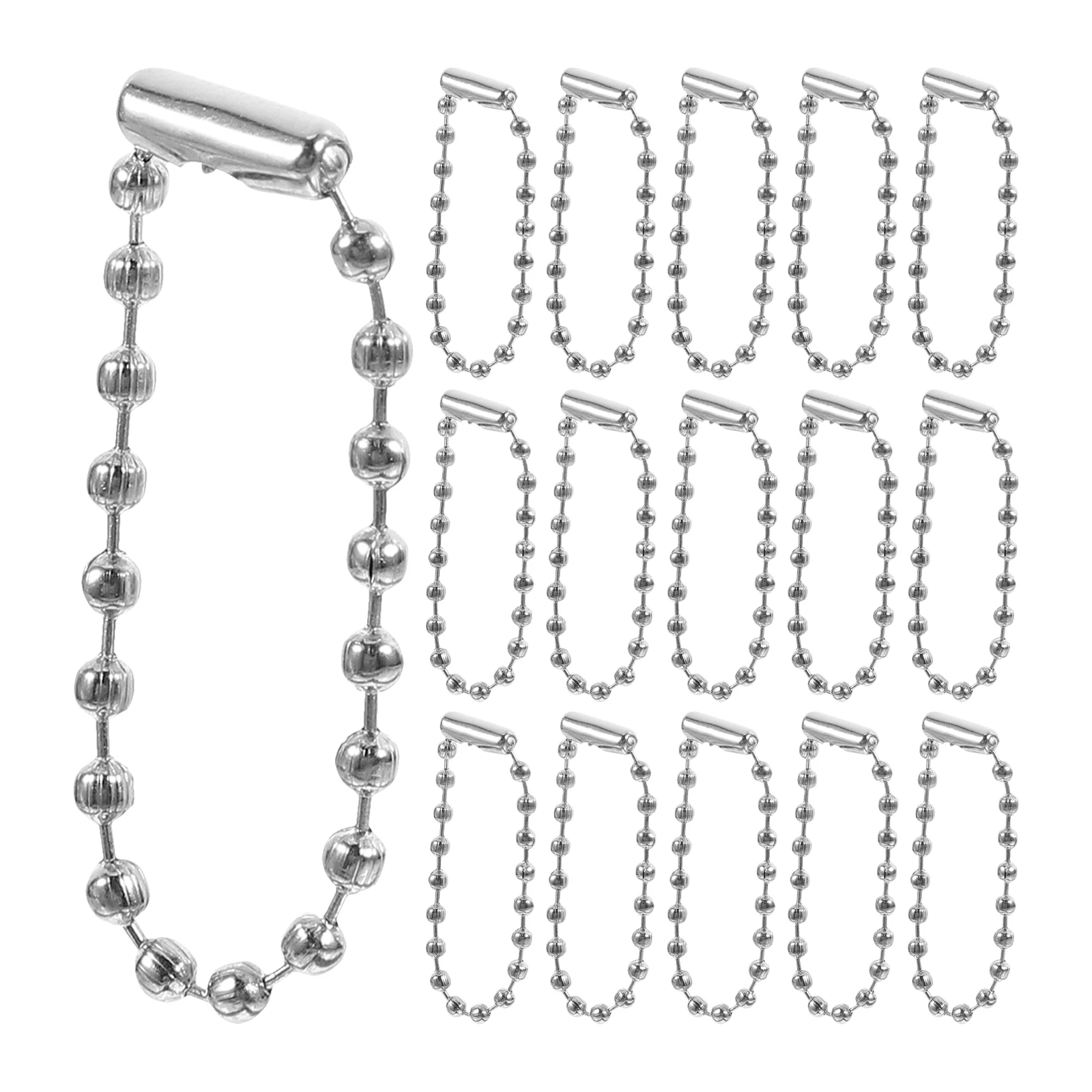 

100 Pcs Bead Chain Hanging Tag Ball Chains for Jewelry Silver Iron Beads Keychain