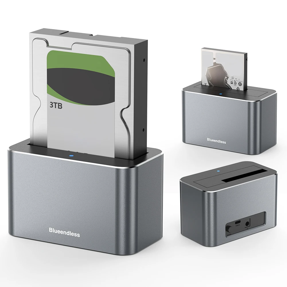 

Hard Drive Docking Station SAS/SATA Single Bay USB3.0 to SATA Hard Drive Enclosure for 2.5/3.5 Inch SATA/SAS HDD SSD