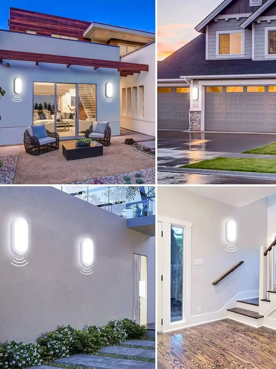 LED-Wandleuchte 12 W mit Radar-Bewegungsmelder und Dämmerungssensor, 1080 lm IP65 Nassraum-Deckenleuchte für Flur, Garage, Balkon