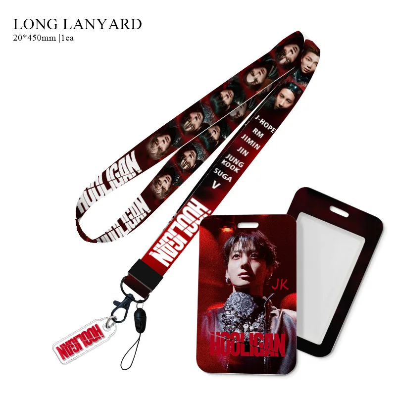 K-pop Boy Group Leader Style Phone Strap Acrylic Pendant Keychain Card Holder Fan Collectible Gift