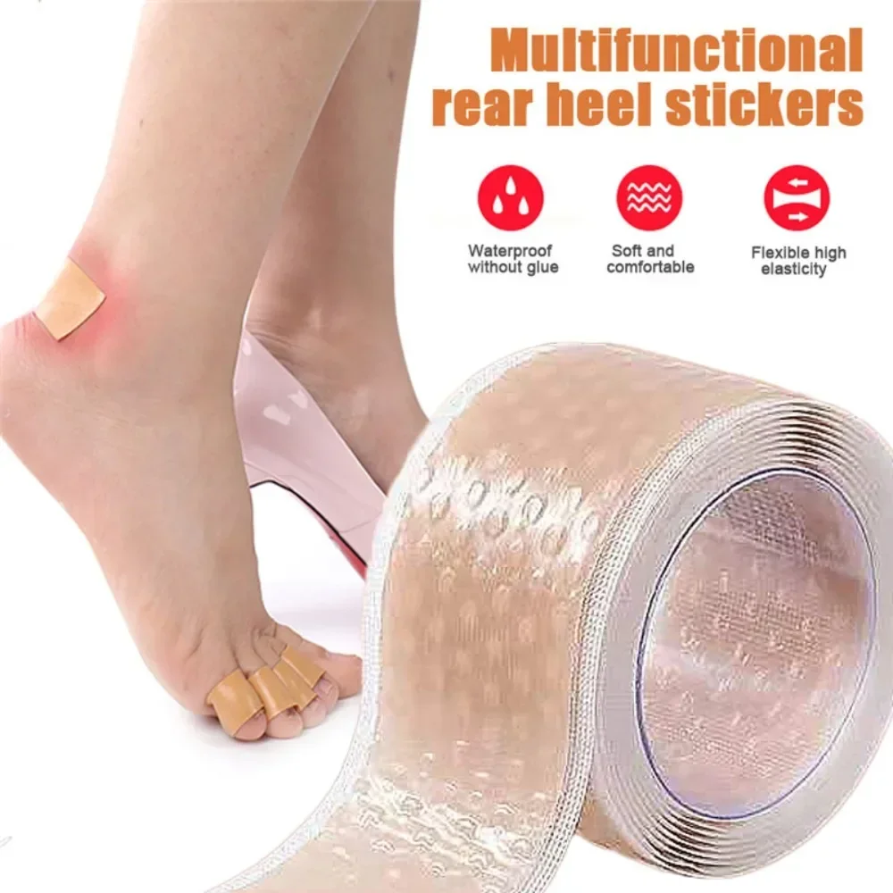 1Roll Silicone Gel Invisible Anti-wear Tape Protect The Heel Tool Female High-Heeled Shoes Anti-wear Heel Sticker Foot Care Tool