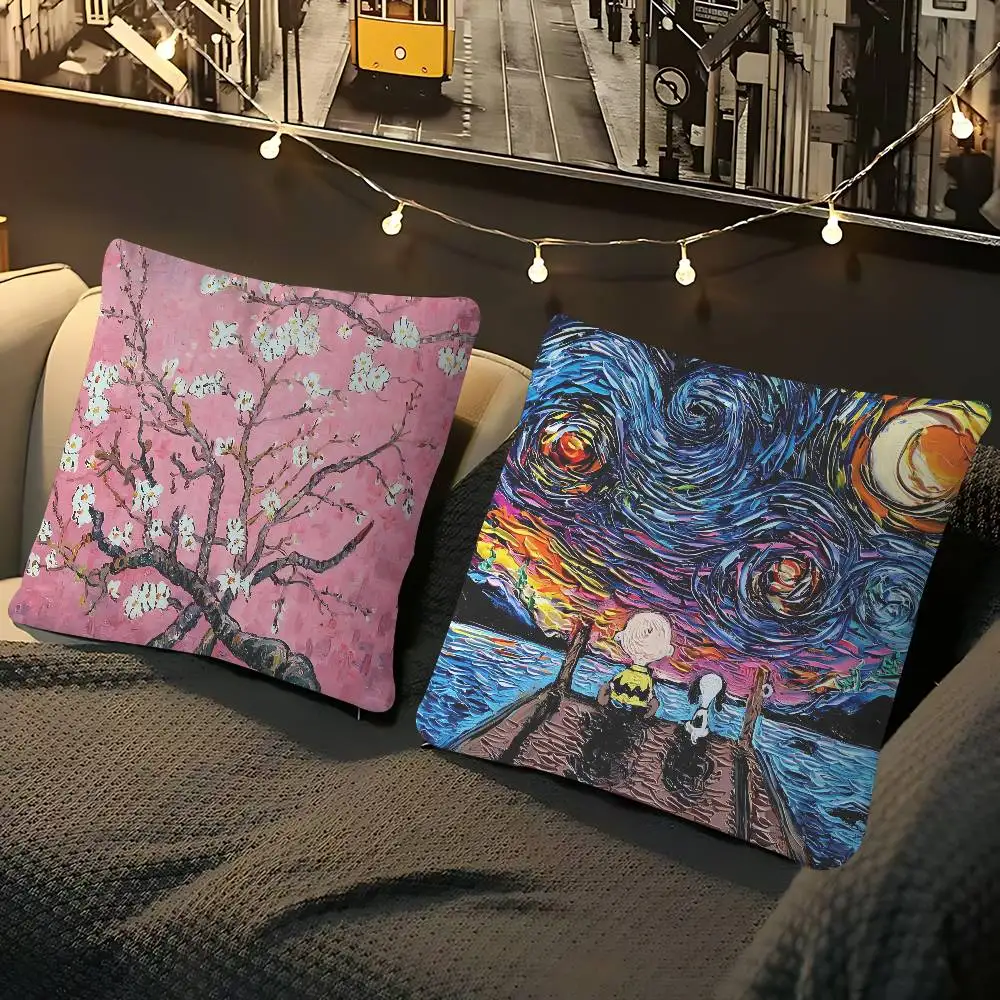 

Van Gogh Famous Painting Pillow Gift Home Office Decoration Bedroom Sofa Car Cushion Cover Case 45x45