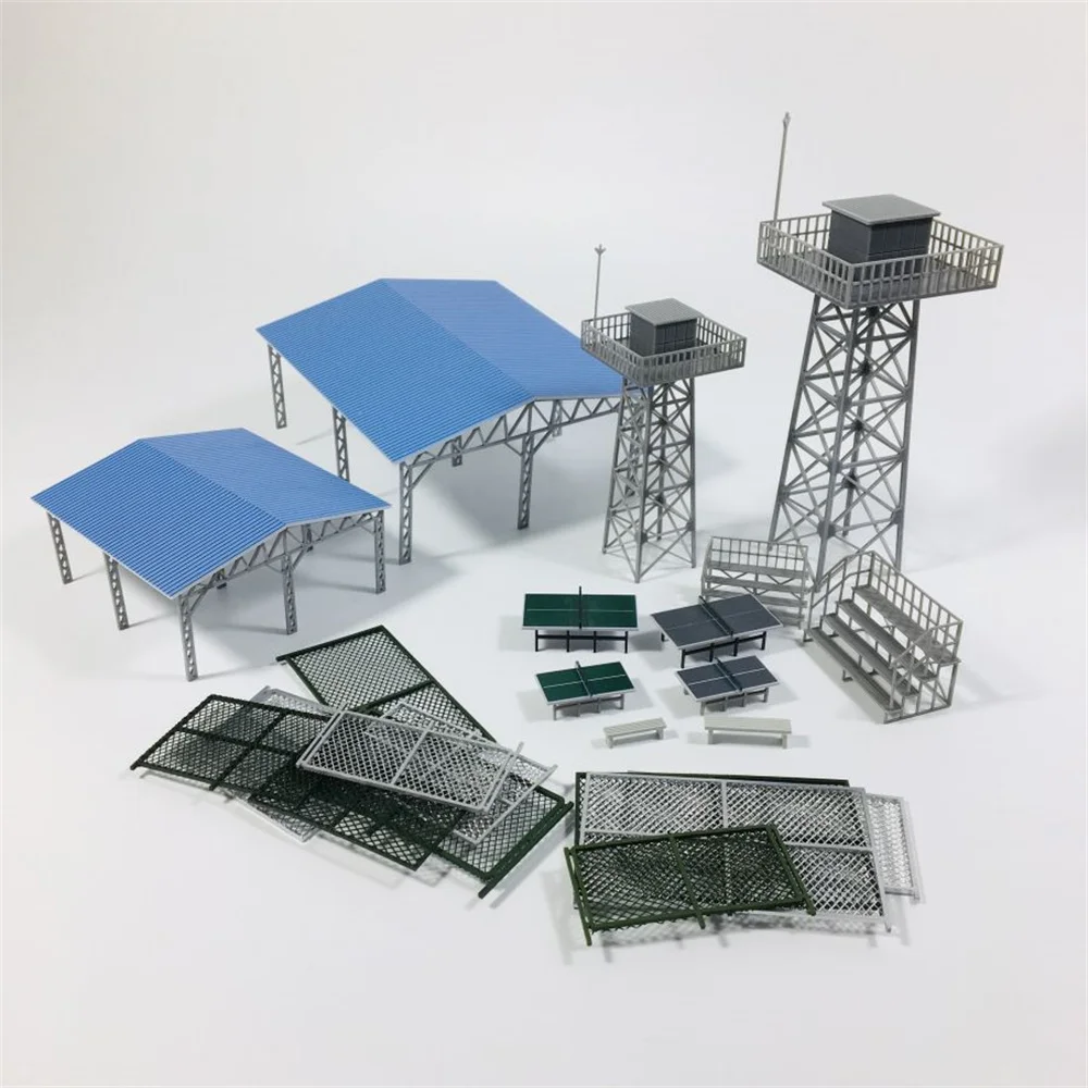 1:64 1:87 HO Scale Fence Tower  Scene City Building Sand Table Model Plastic Assembled Diorama Layout