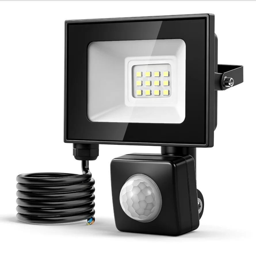 Image of 10W-200W Ultrahelles LED-Flutlicht mit Bewegungssensor, wasserdicht für den Außenbereich, geeignet für Gärten, Terrassen und Straßen, Sicherheitsscheinwerfer