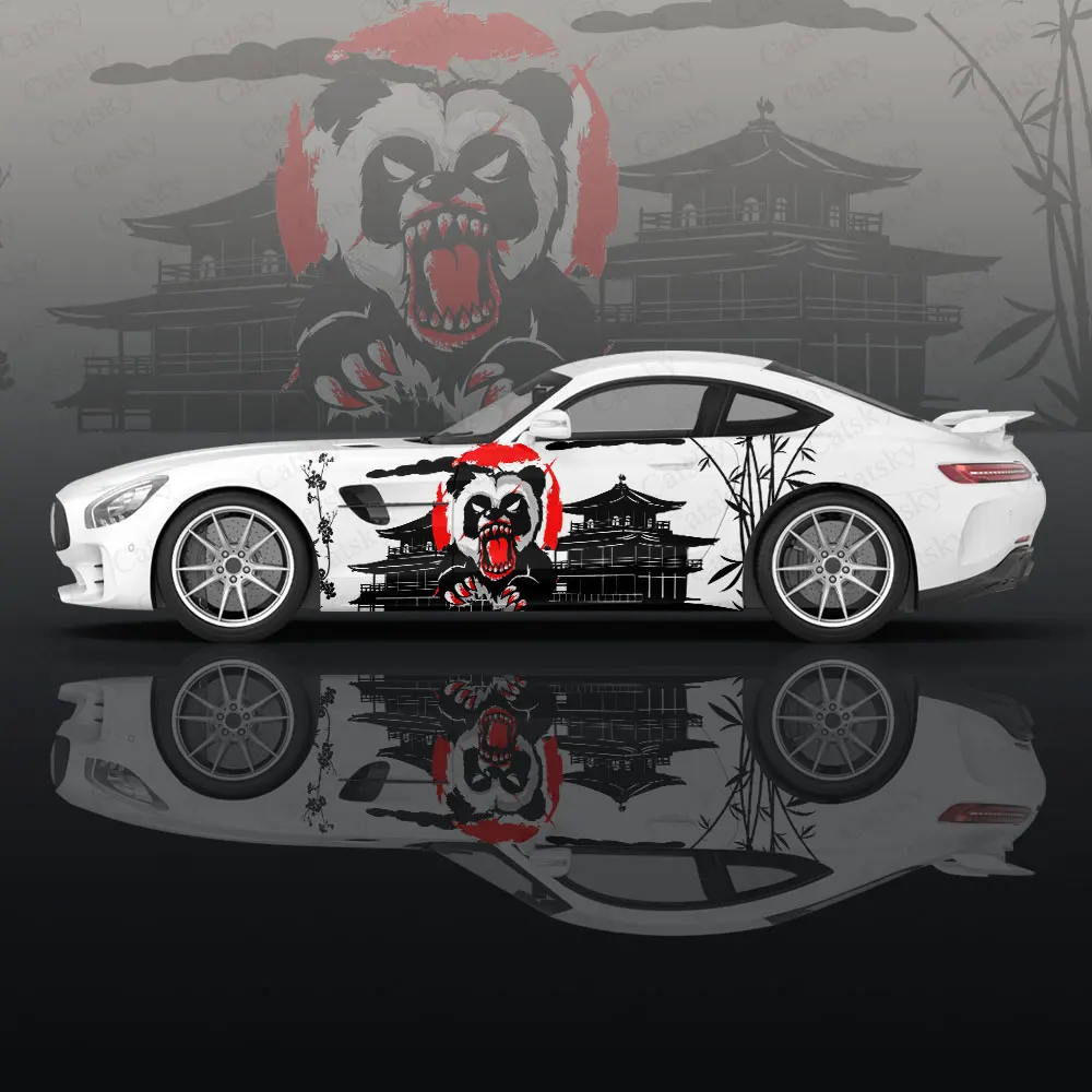 

Fierce Panda Red Sun Car Vinyl Wraps Decal Self-adhesive PVC Sticker Suitable for Trucks SUV Decoration Auto Accessories Gift
