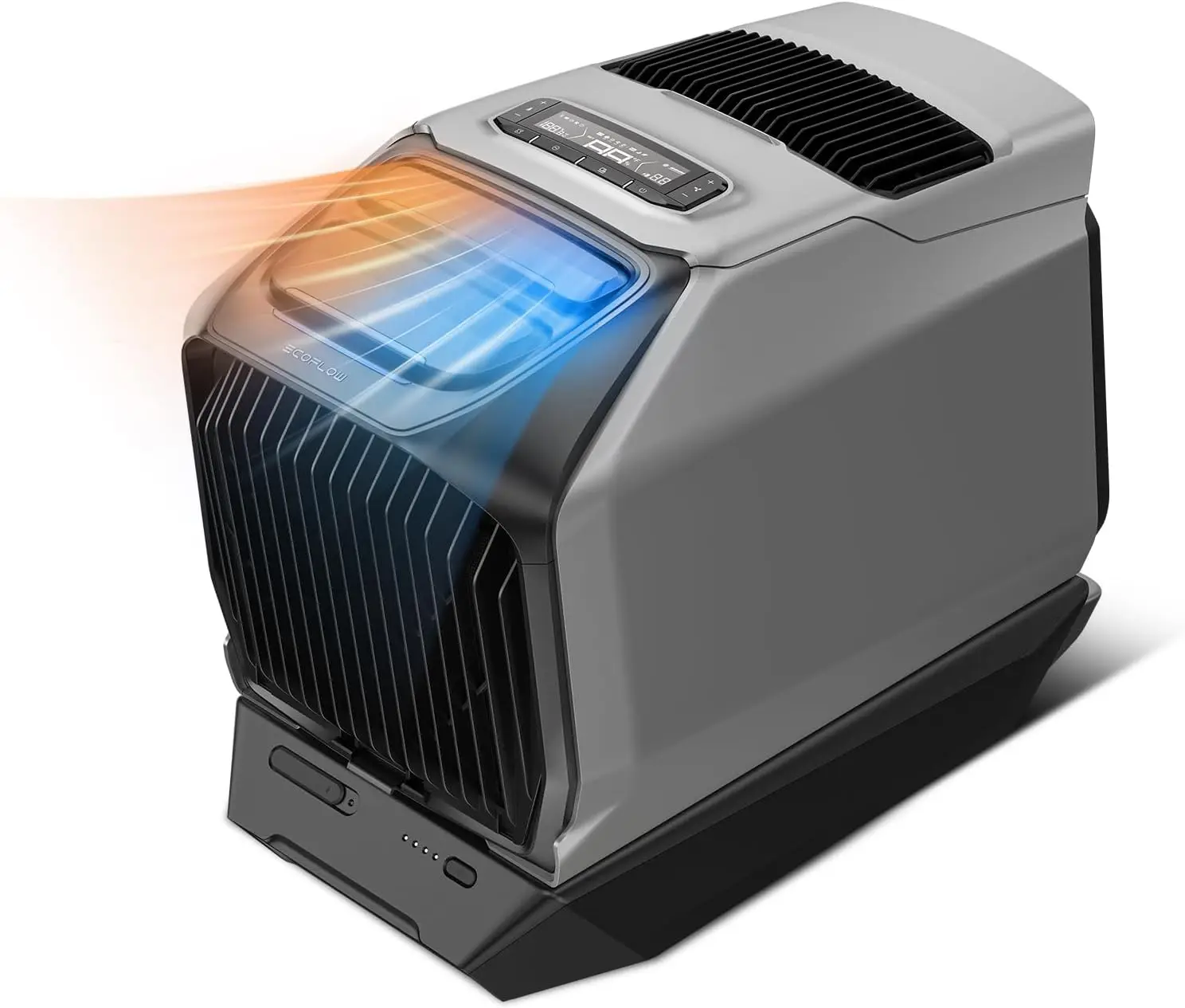 Portable Air Conditioner Unit Including Add-On Battery and Drain Pipe