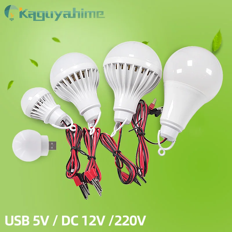 

=(K)= DC 12V Portable Clip/USB 5V LED Bulb Ring Hang Light Lamp 3W 7W 9W 12W 15W For Car Outdoor Camping Fishing Emergency