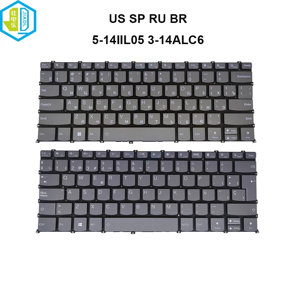 

US RU Brazil Spanish Keyboard Backlit For Lenovo Ideapad Flex 5-14ARE05 5-14IIL05 3-14ADA6 3-14ITL6 Pro-14ARH5 PC4SPB PR4SB-SPA